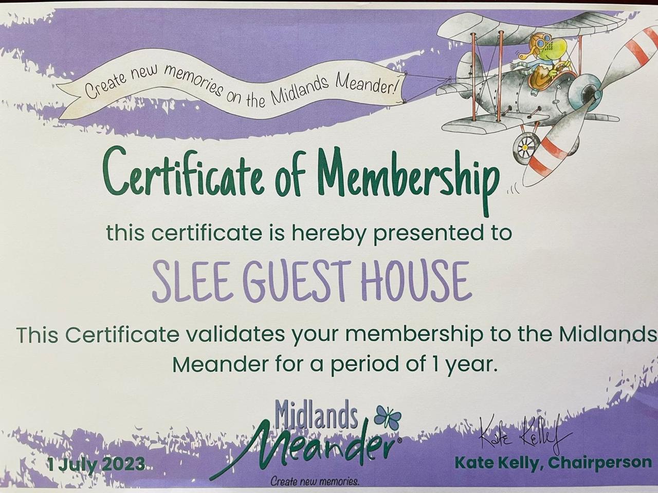 Midlands Meander Certificate